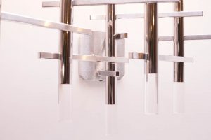 Chrome and Lucite Wall Lamp by Sciolari