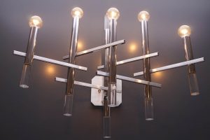 Chrome and Lucite Wall Lamp by Sciolari