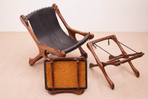 Sling Chair with Ottoman by Don Shoemaker
